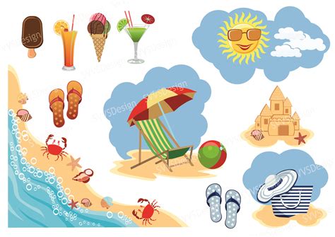 Summer Beach Clipart Vector Svg Png Vr 72169 Illustrations