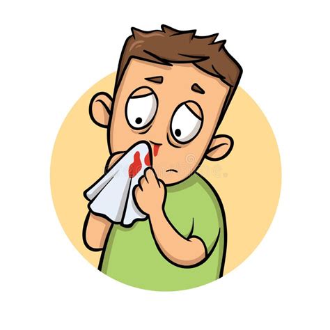 Boy With Bleeding Nose Cartoon Design Icon Flat Vector Illustration