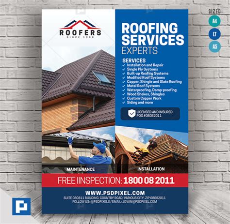Roofing Promotional Flyer Psdpixel