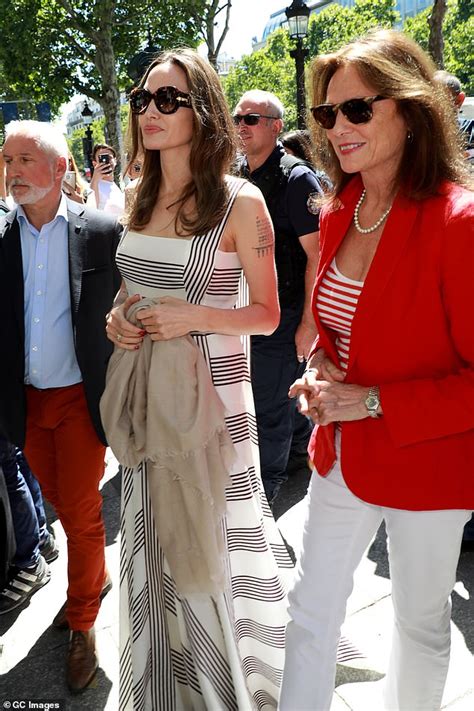Angelina Jolie 44 Joins Godmother Jacqueline Bisset 74 In Paris Daily Mail Online