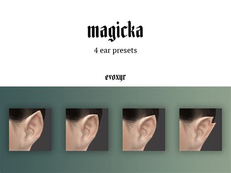 Emily Cc Finds Evoxyr Magicka Ear Presets ☽ A Pack Of 4 Elf