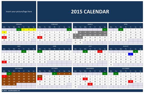 The Benefits Of Using A 2015 Excel Calendar Template Free Sample