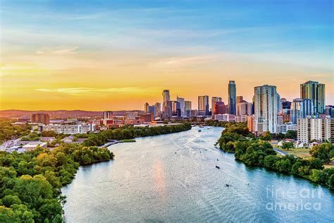 Aerial Austin Skyline Glow2 Photograph By Bee Creek Photography Tod
