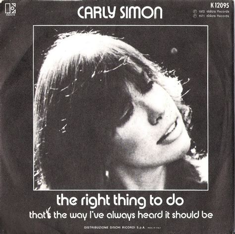 Carly Simon The Right Thing To Do 1973 Vinyl Discogs