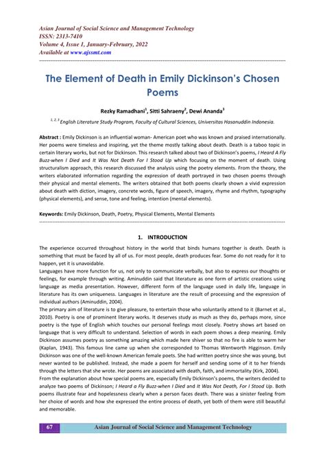 Pdf The Element Of Death In Emily Dickinsons Chosen Poems