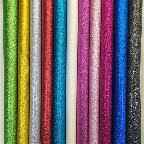 Frosted Fine Glitter Vinyl Fabric Sparkle Faux Pu Leather Craft T