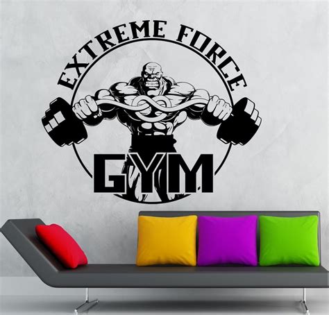 Cool Gym Sport Fitness Decor Wall Sticker Vinyl Decal Gym Extreme Force