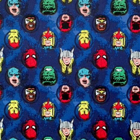 Marvel Comic Superhero Fabric Icons 13020205 Bl314 Quilt Yarn