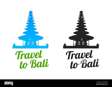 Travel To Bali Logo For Travel Agency Vector Illustration Of Bratan