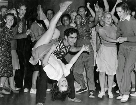 Swing Dancers 1940s Lindy Hop Bailar Swing Fotografia