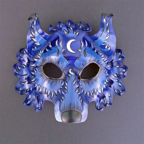 Blue Moon Wolf Mask By Merimask Japanese Wolf Wolf Costume Wolf Mask