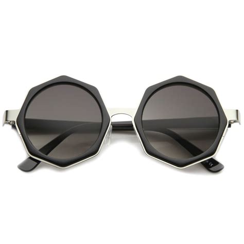 Womens Oversize Octagon Geometric Round Sunglasses A132 Round
