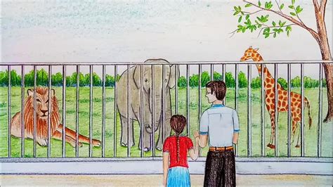 Easy Zoo Scenery Drawing Here Are Our Cute Animals
