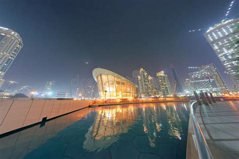 Dubai Uae December 4 2016 Night View Of Downtown Buildings