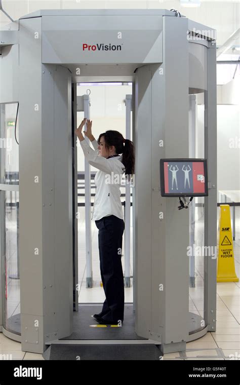 A Volunteer Tries Newly Unveiled Full Body Scanner Belfast