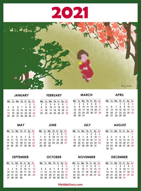 In the usa it is observed on the second monday in october. Calendar 2021 Printable with US Holidays - Monday Start ...