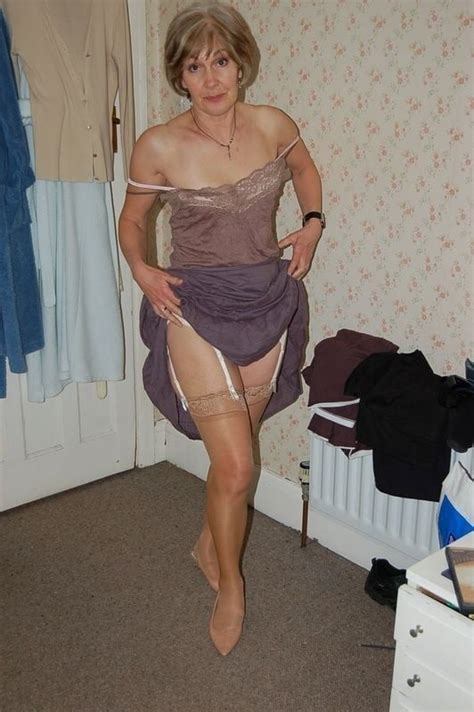 English Gilf Wearing Shiny Tan Stockings 59 Pics Xhamster