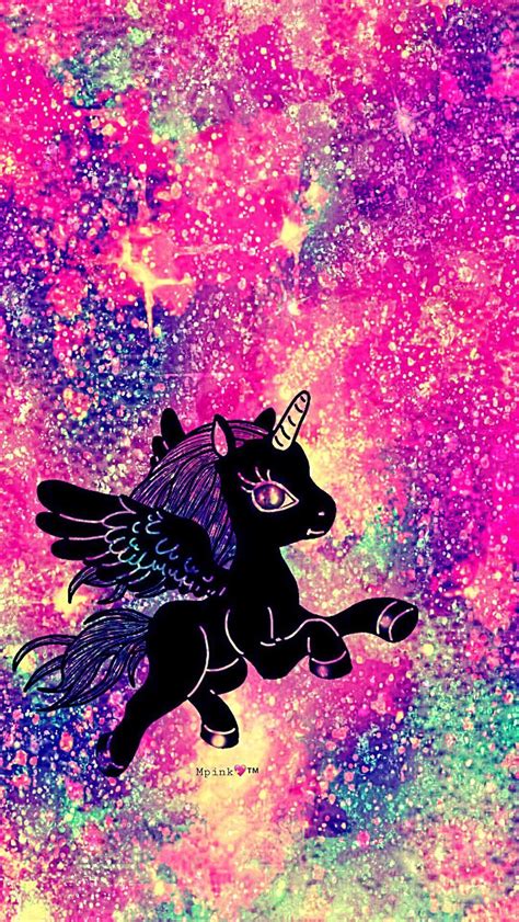 Galaxy Unicorn Blush Wallpaper Mat Zwart