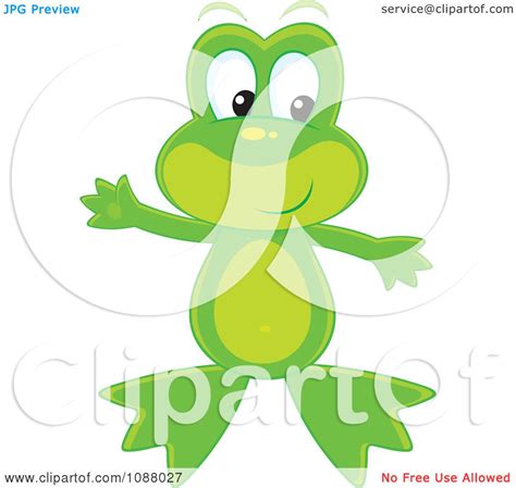 Clipart Cute Frog Waving Royalty Free Vector Illustration By Alex