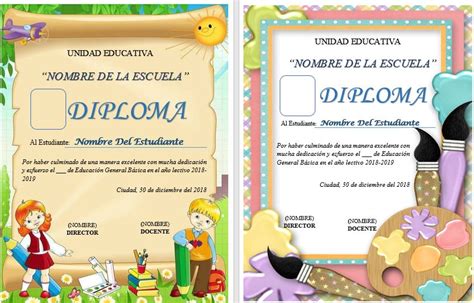 Diplomas De Graduacion De Preescolar Para Editar Diplomas 2017
