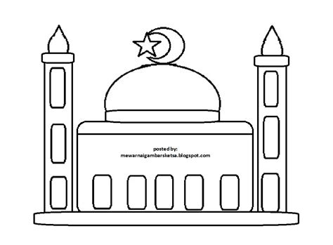 Gambar sketsa masjid bermenara ini tentu saja sangat special, sebab yang nampak menjulang. Mewarnai Gambar: Mewarnai Gambar Sketsa Masjid 9
