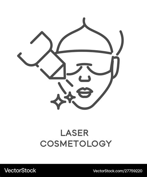 Laser Cosmetology Treatment Icon And Female Face Vector Image