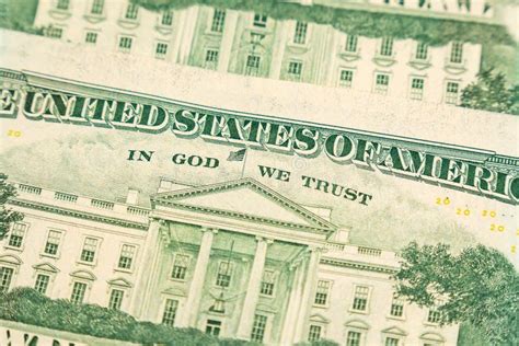In God We Trust Close Up Of The Inscription On The 20 Dollar Bill Stock