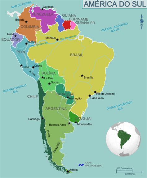 América Do Sul População Principais Dados Países E Capitais