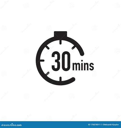30 Minutes Timer Stopwatch Or Countdown Icon Time Measure Chronometr