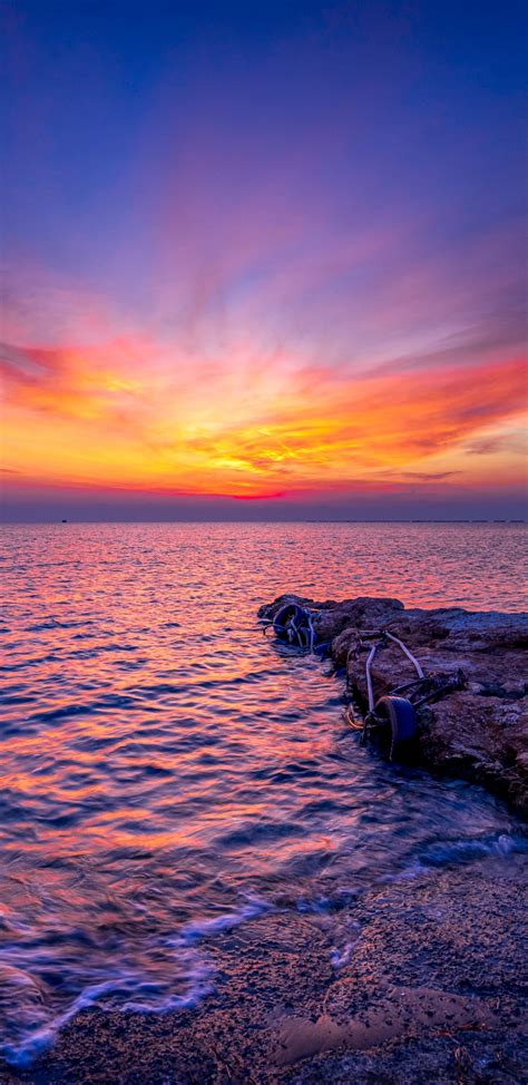 1080x2220 Mediterranean Sea Sunset 1080x2220 Resolution Wallpaper Hd