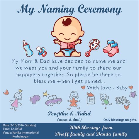 Baby Naming Ceremony Card Behance