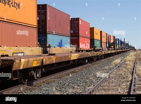 Freight Train In West Texas Stock Photo Alamy