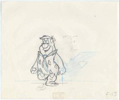 Production Drawing Of Fred Flintstone From The Flintstones Character