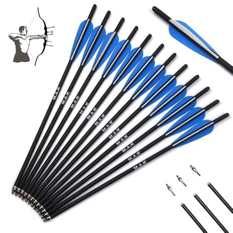 12pcs 20mm Crossbow 20 Carbon Arrow Outdoor Shooting Hunting