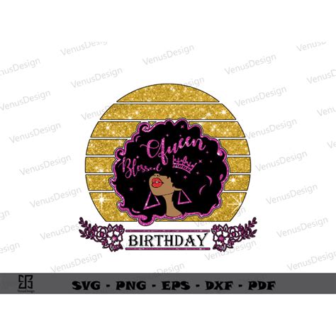 Birthday Queen Png Design And Black Woman Vector Sublimation Files Afro
