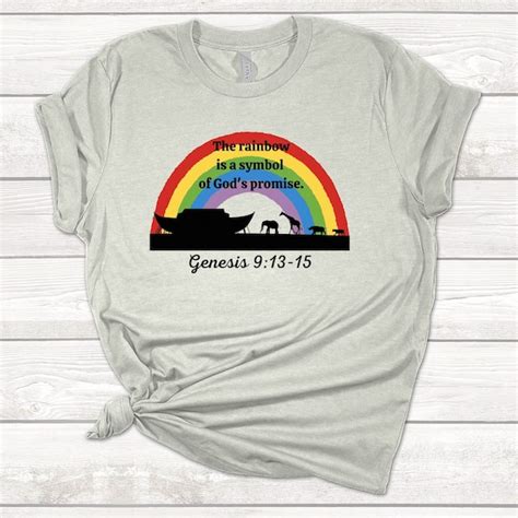 God Promise Rainbow T Shirt Etsy