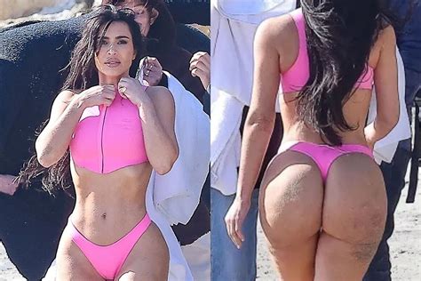 Kim Kardashian Rocks Beachy Look In Skimpy Pink Swimsuit Marca