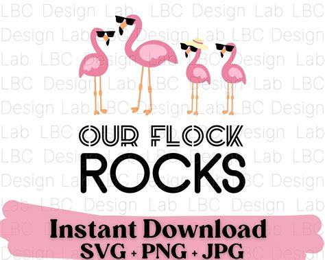 Pink Flamingo Svg Our Flock Rocks Svg Flamingo Clipart Etsy