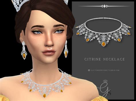 Citrine Necklace Glitterberry Sims On Patreon Casas The Sims 4