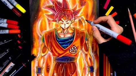 Como Desenhar Goku Super Saiyan Deus Passo A Passo Desenhando O Goku