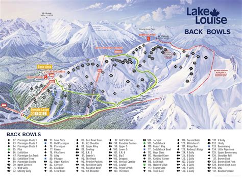 Lake Louise Ski Resort Back Bowls Piste Map Ontheworldmap Com