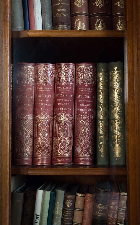 Historic Old Books In Library Stock Image Colourbox