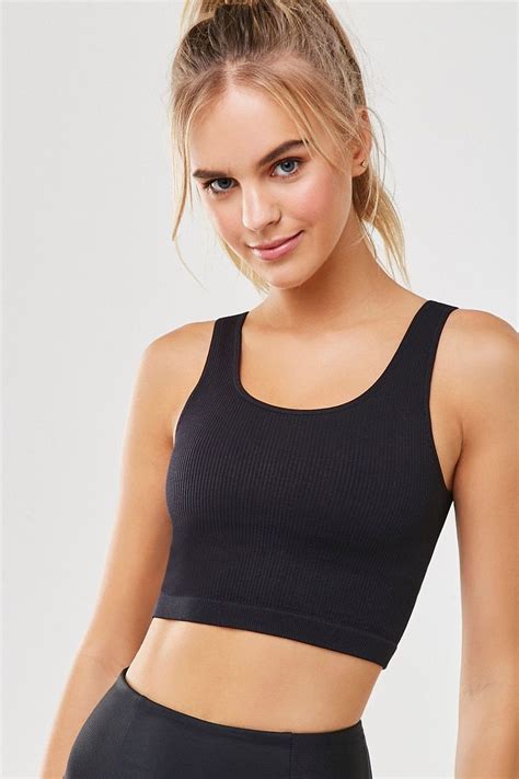 Low Impact Seamless Ribbed Sports Bra Forever 21 Sports Bra Low