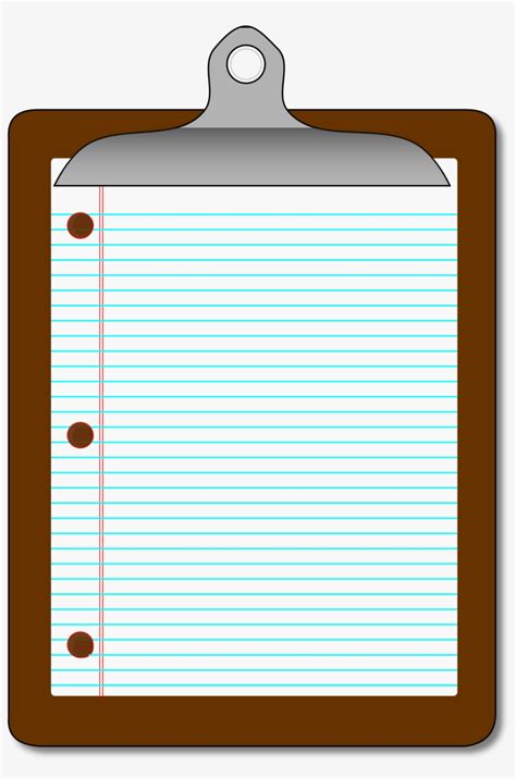 Clipboard Paper Clipboard With Lined Paper Transparent Png