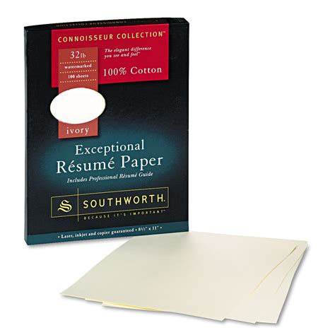 Southworth 100 Cotton Resume Paper 32 Lbs 8 12 X 11 Ivory Wove 100