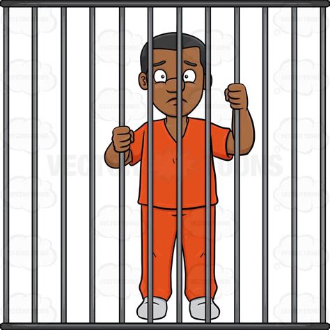 A Black Man Behind Bars Cartoon Clip Art Bear Coloring Pages Behind Bars