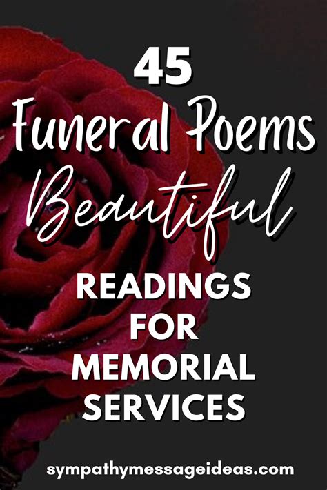 Funeral Poems Beautiful Readings For Memorial Services Sympathy Message Ideas