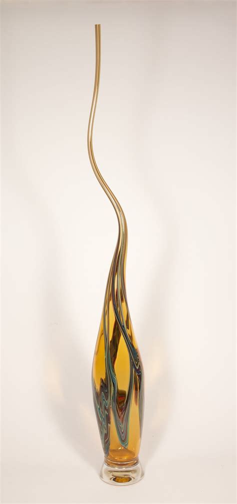 Victor Chiarizia Swan Neck Alto Yellow Blown Glass 38 X 4 X 4 In Arts And Crafts Glass
