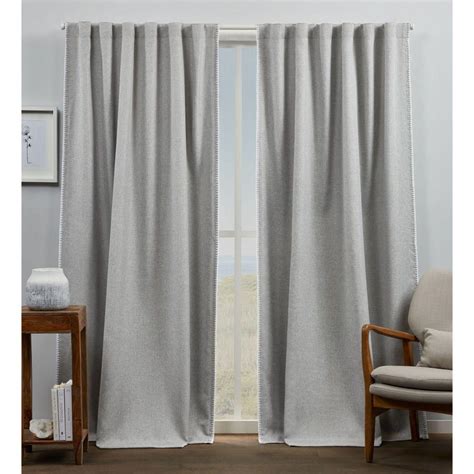 Marabel Greywhite Blackout Hidden Tab Top Curtain Panel 54 In W X 84