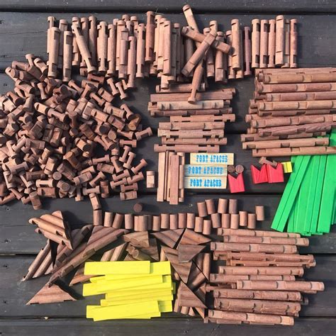 Paul Bunyan Log Builders Wood Set Lincoln 426 Pieces Vtg 89 Fort Apache